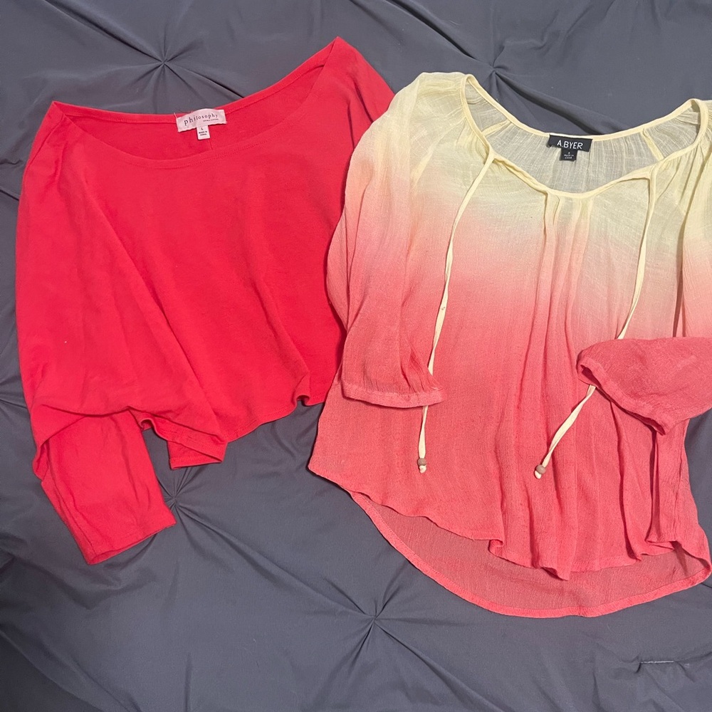 Red and Ombre Blouses